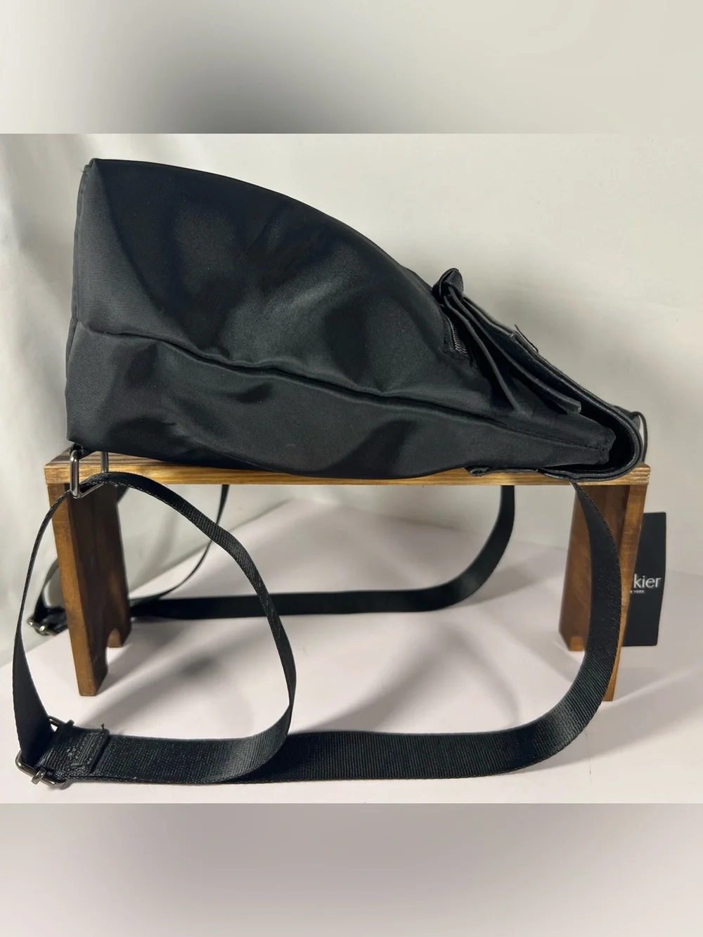 4045: NWT Botkier Black Nylon Leather Foldover Backpack